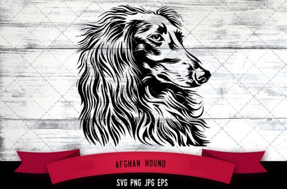 Afghan Hound SVG for Embroidery