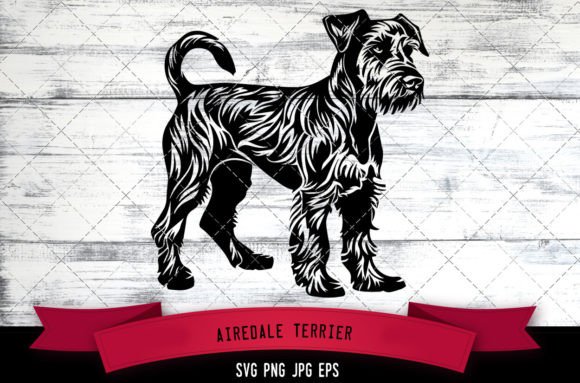 Airedale Terrier SVG for Embroidery