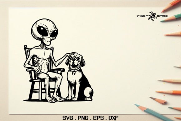 Alien With Dog Svg