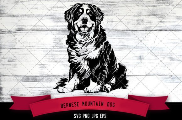 Bernese Mountain Dog SVG for Embroidery