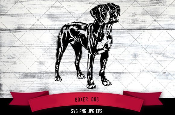 Boxer Dog SVG for Embroidery