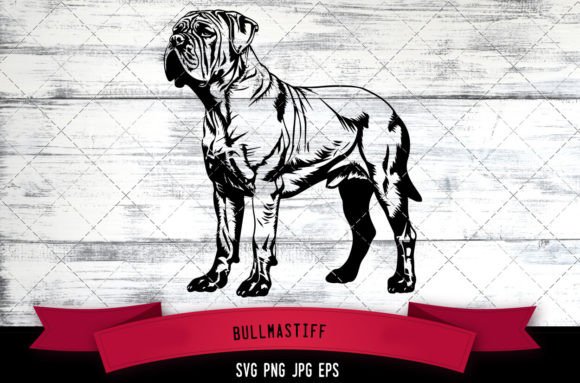 Bullmastiff SVG for Embroidery