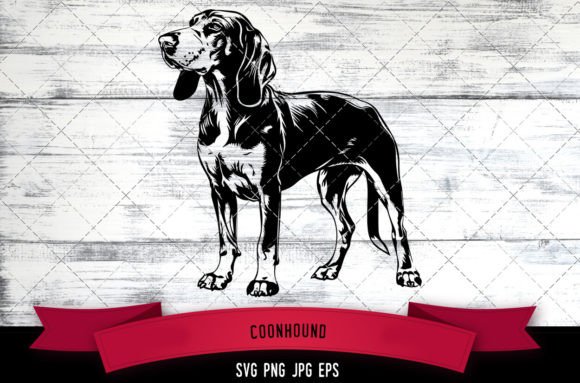 Coonhound SVG for Embroidery