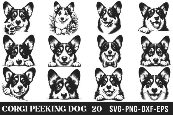 Corgi Peeking Dog SVG Bundle