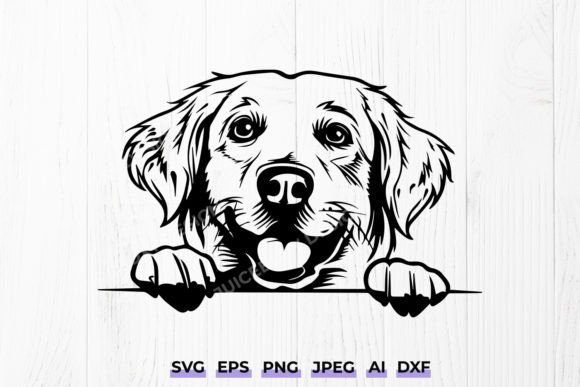 Cute Golden Retriever Goldie Dog Svg Dxf