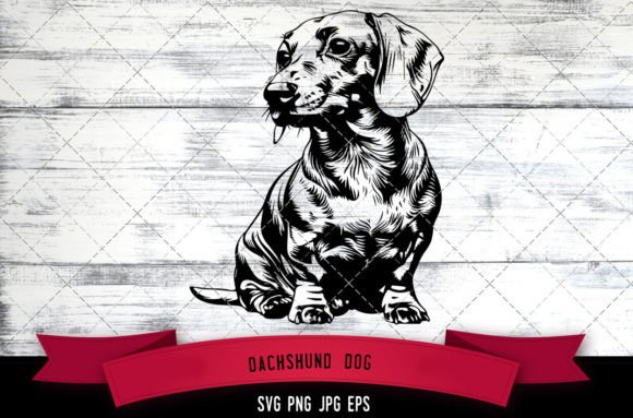 Dachshund Dog SVG for Embroidery