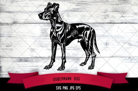 Dobermann Dog SVG for Embroidery