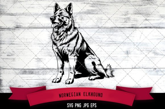 Elkhound SVG for Embroidery