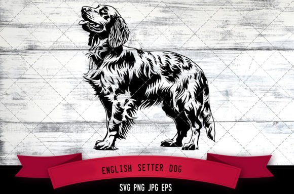 English Setter Dog SVG for Embroidery
