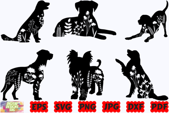 Floral Dog SVG