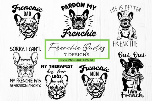 Frenchie Dog SVG Quotes Bundle