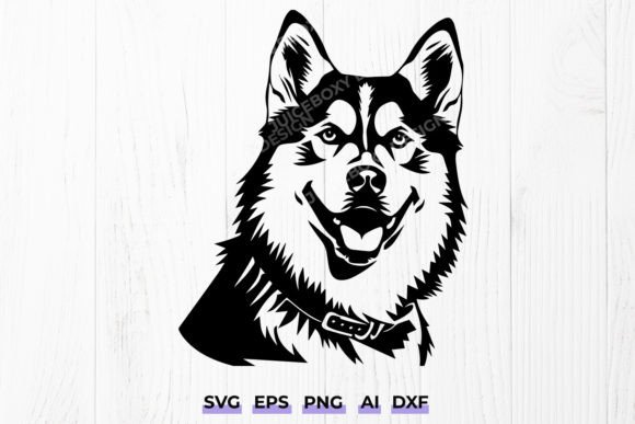 Fun Siberian Husky Embroidery Design