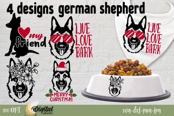 German Shepherd SVG for Embroidery