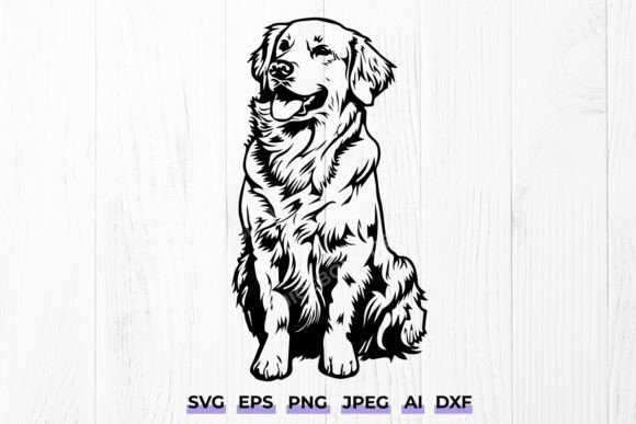 Golden Retriever Dog Svg, Goldie Dxf