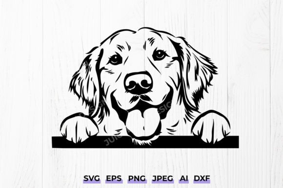 Golden Retriever Dog Svg, Peeking Dog
