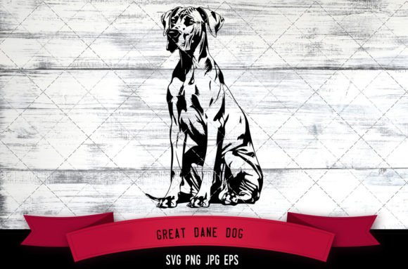 Great Dane Dog SVG for Embroidery