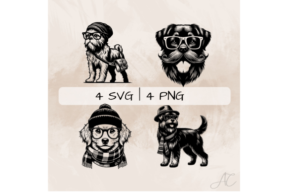 Hipster Dog SVG Bundle