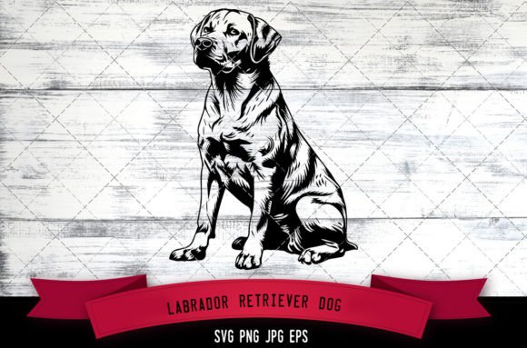 Labrador Retriever Dog SVG for Embroidery