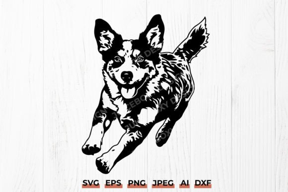 Lively Australian Cattle Dog SVG DXF PNG
