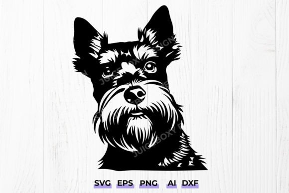 Miniature Schnauzer Dog Svg Dog Portrait