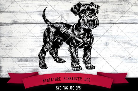 Miniature Schnauzer Dog SVG for Embroidery