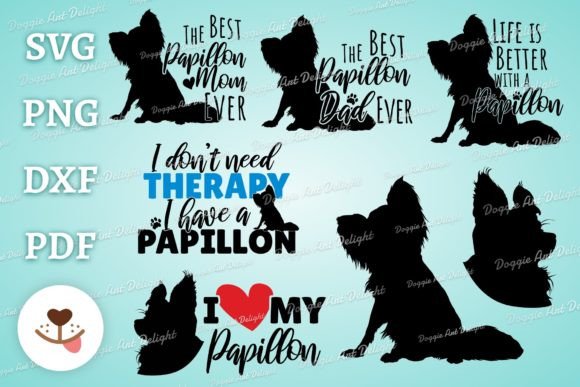 Papillon Dog Svg Bundle