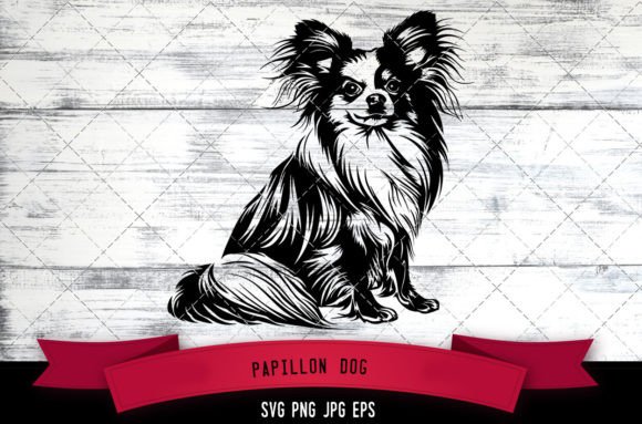 Papillon Dog SVG for Embroidery
