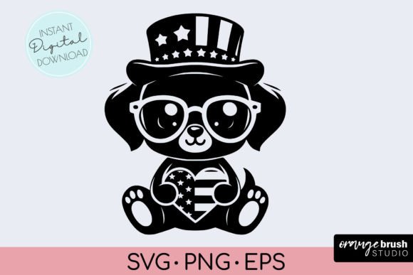 Patriotic Dog SVG for 4th of July Projects