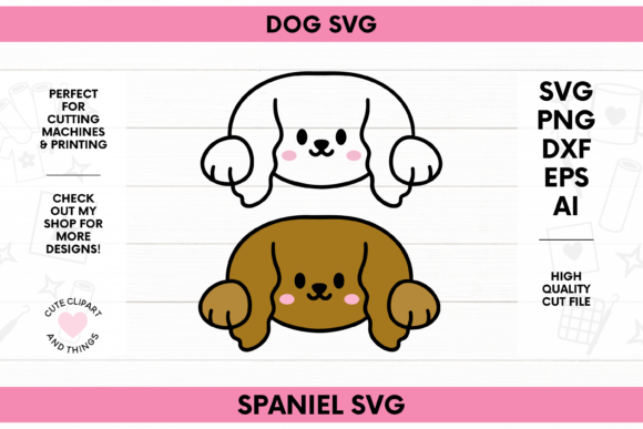 Peekaboo Spaniel SVG for Embroidery