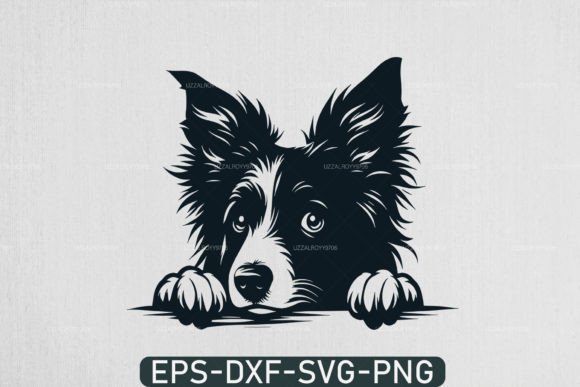 Peeking Border Collie Dog Svg T-shirt