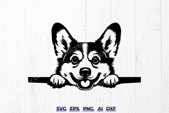 Peeking Corgi Dog SVG