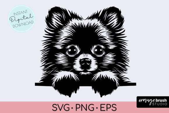 Peeking Dog SVG Pomeranian Dog Cut File