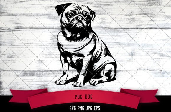 Pug Dog SVG for Embroidery