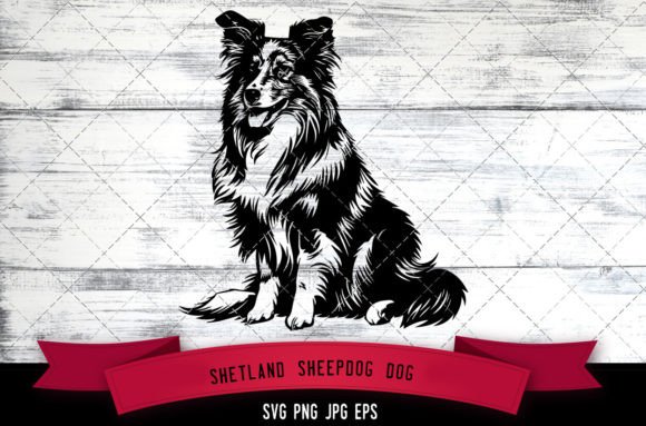 Shetland Sheepdog Dog SVG for Embroidery