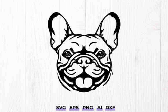 Smiling Frenchie Dog SVG DXF