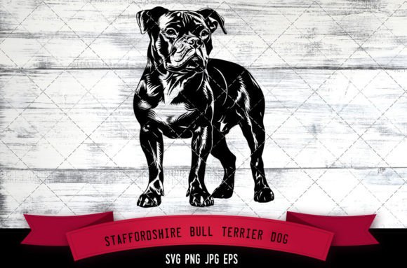 Staffordshire Bull Terrier Dog SVG Logo